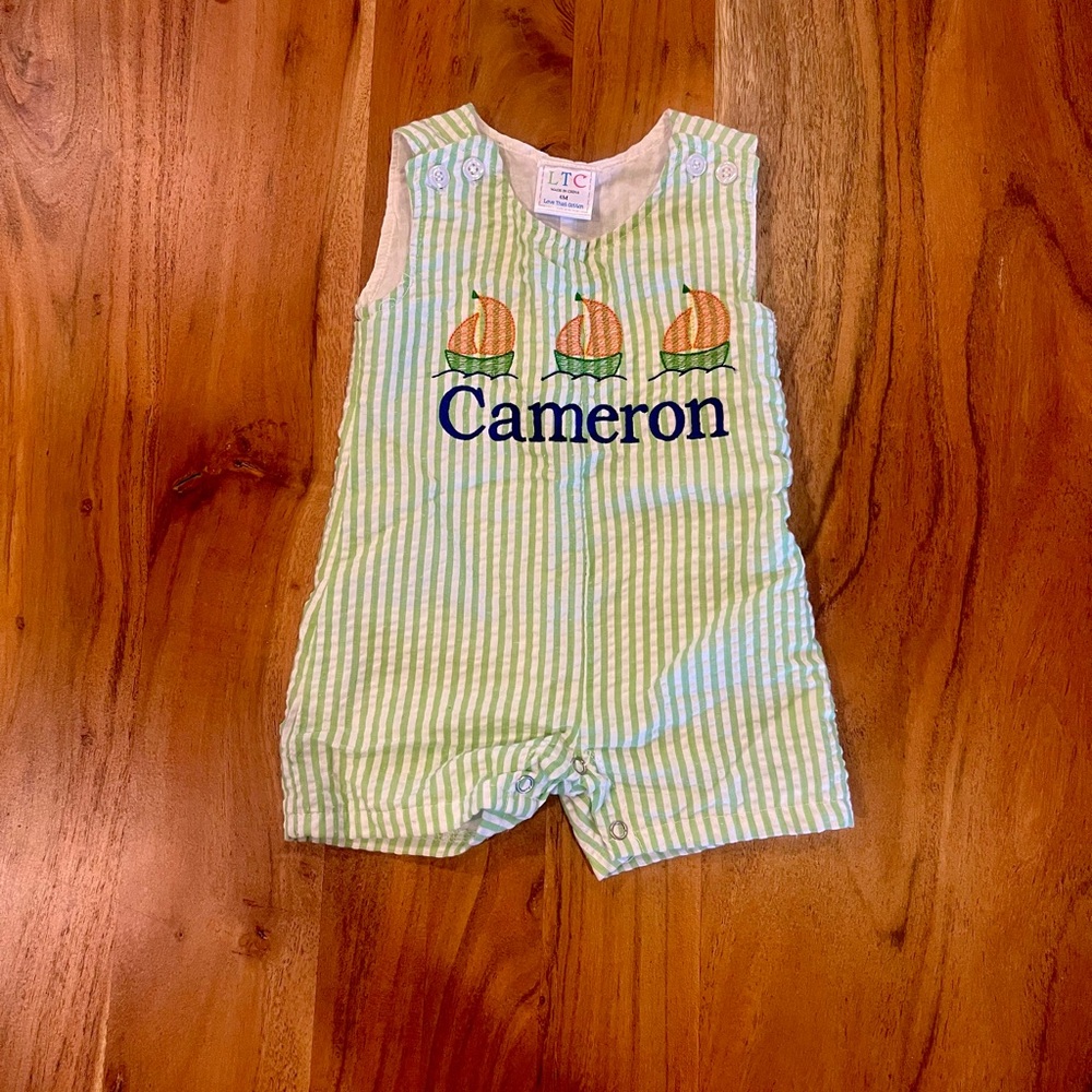 Cameron Monogrammed Sailboat Jon Jon